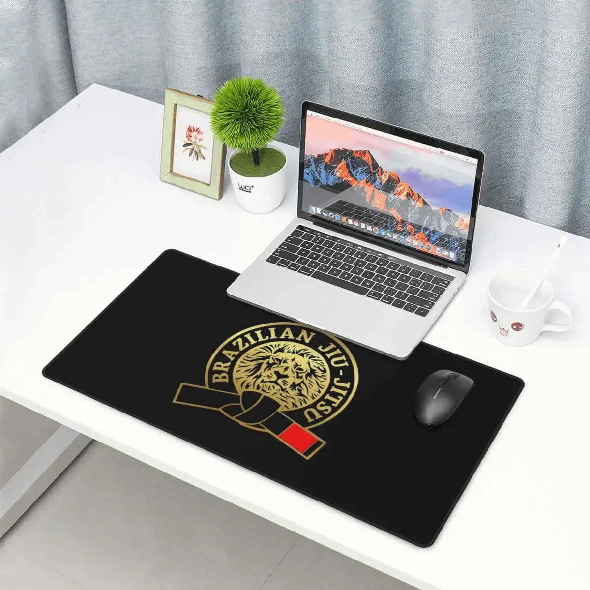 Large Mouse Pad Jiu-Jitsu Warrior Japanese Bjj Gi And Black Belt Mma Gamer PC Laptop Mats Keyboard Accessories Desk Mat