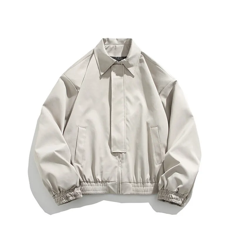 Spring Short Jacket Men Fashion Black Casual Jackets Men Streetwear Korean Loose Bomber Jacket Mens Motorcycle Jacket M-3XL