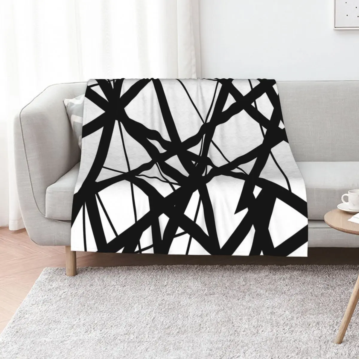 EVH: authentic Black & White Stripes design (pure white) Throw Blanket manga funny gift Stuffeds anime Flannel Hair Blankets