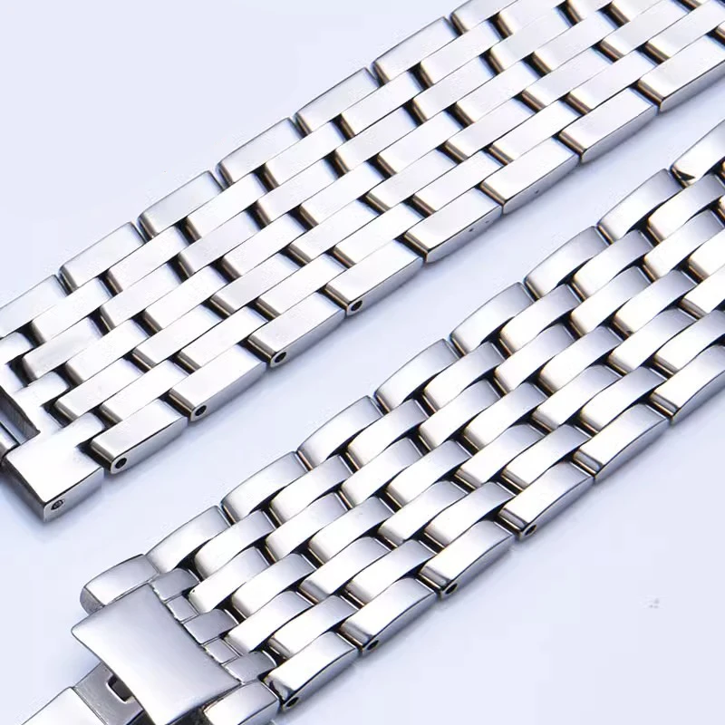 Solid Precision Steel Watch Chain For Omega Deville Series 424.10 Butterfly Buckle for Men and Women's Watchband 20mm Bracelet