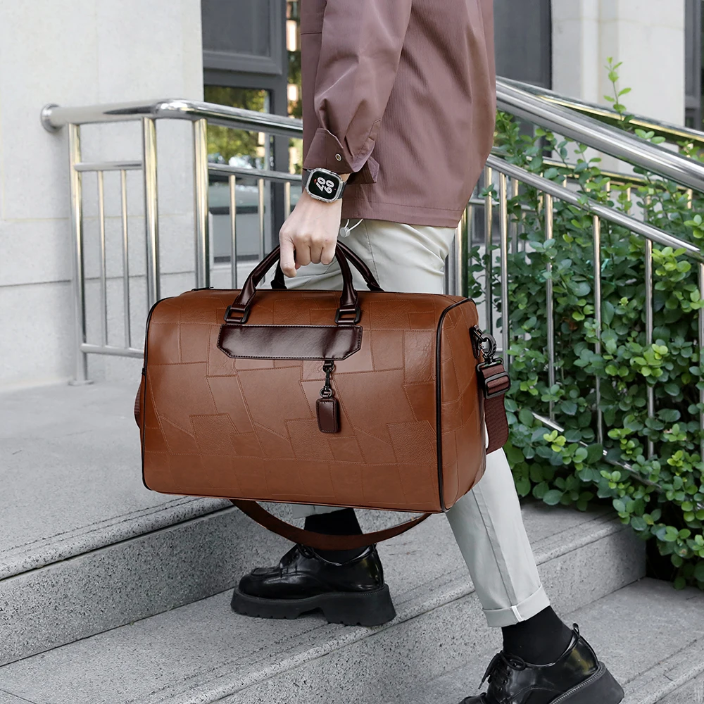 

Мягкая кожа из искусственной кожи с узором из искусственной кожи в Европе и США, большая вместительная дорожная сумка для багажа на короткие поездки, легкая посадочная сумка SAC