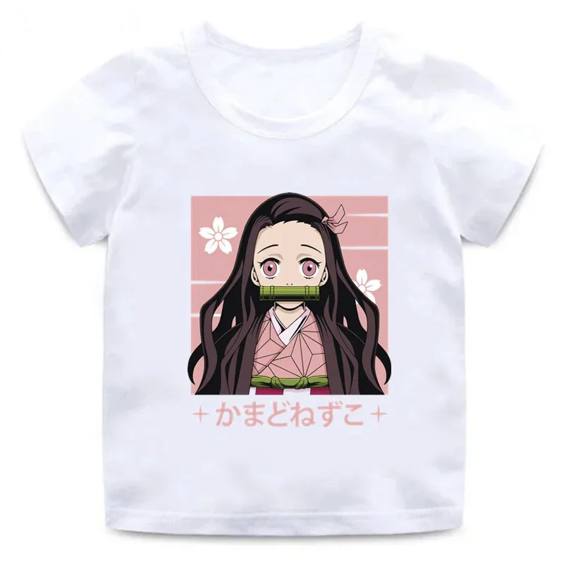 Anime Demon Slayer Kamado Nezuko Print Kids T-Shirts Girls Clothes Baby Boys Short Sleeve T shirt Summer Children Tops,ooo5462