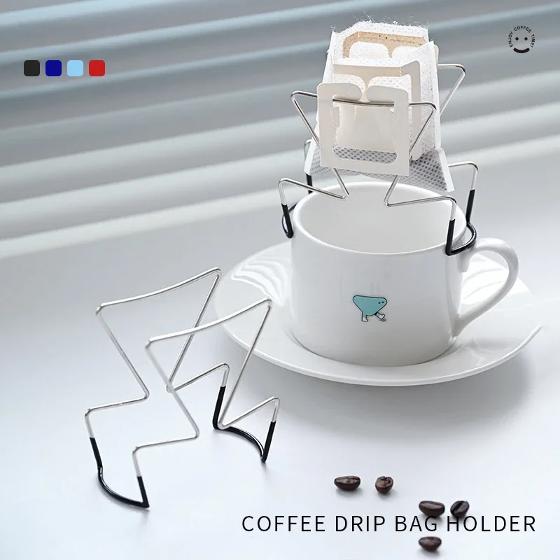 Cafe Drip Bag koffiehouder, roestvrijstalen koffiefilterhouder, buiten Japanse stijl hangende oorkoffiehouder, draagbare standaard