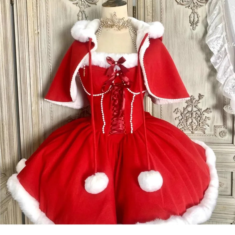 Robe de Noël rouge de haute qualité, sens du tempérament, jupe Peng, automne, nouveau, annuel