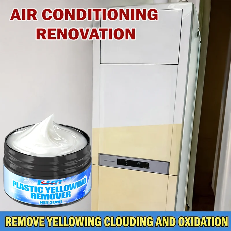 KJM 30ml Yellowing Plastic Remover Cream Powerful Oxidation Cleaner for Air Conditioners Toilet Seats Piano Keys & Old Plastics