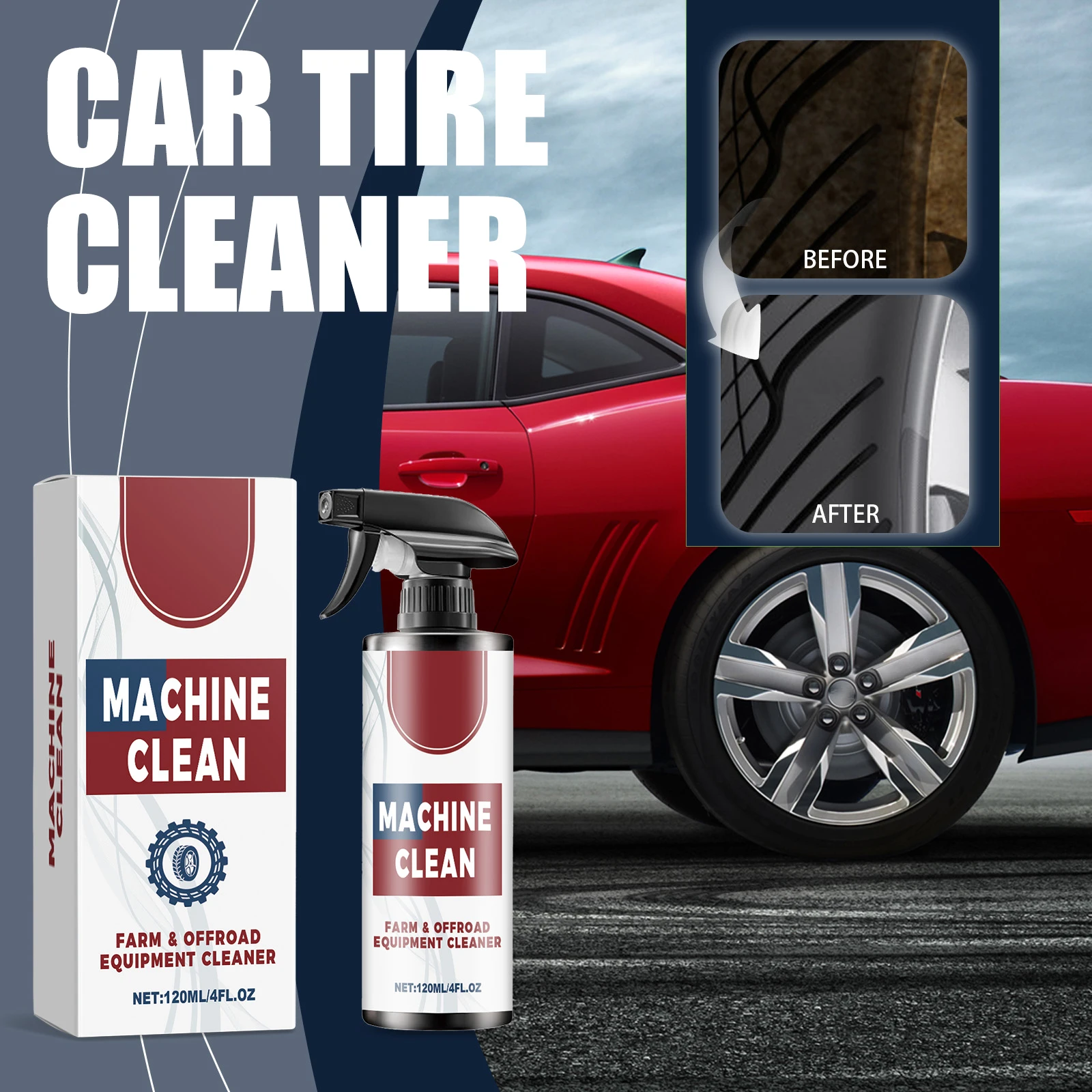 

Спрей для чистки автомобильных колес, чистый блестящий быстрый восстановщик автомобильных шин, гидрофобный противообрастающий спрей для защитного покрытия