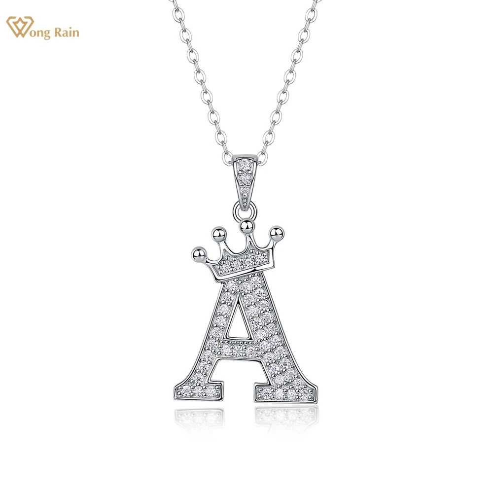 

Wong Rain 100% 925 Sterling Silver VVS1 3EX D Color Real Moissanite Diamonds Gems Letter Pendant Necklace Jewelry GRA Wholesale