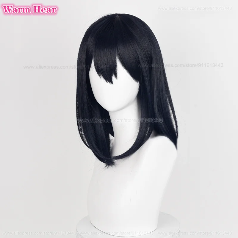 Shimizu Kiyoko Synthetische Pruik Anime Lang 46Cm Blauw Zwart Pruik Cosplay Anime Pruik Hittebestendig Haar Feest Vrouw Pruiken + Een Pruik Cap