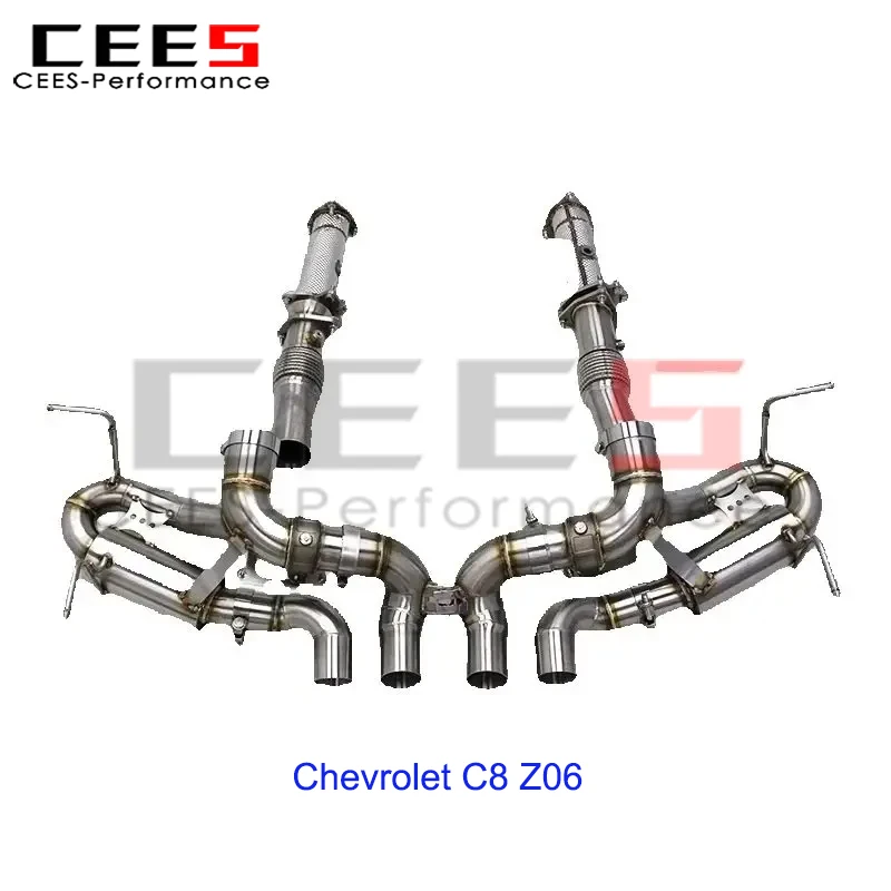

CEES Valve Exhaust Pipes for Chevrolet CORVETTE C8 Z06 2019-2024 Stainless Steel 3 Inch Pipe Catback Exhaust System Assembly