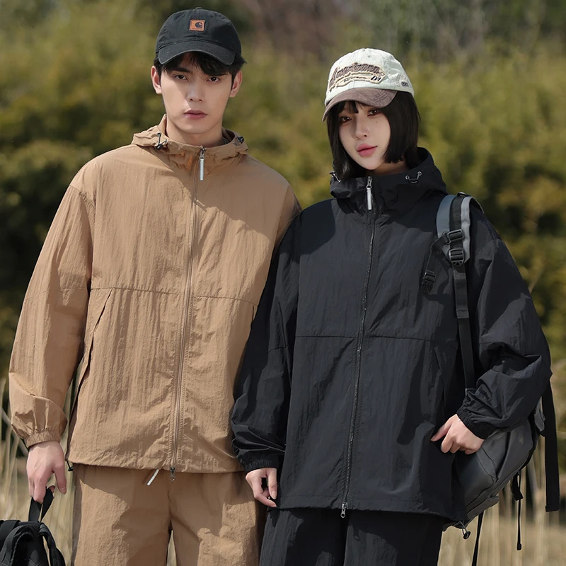 2026 للجنسين المشي لمسافات طويلة الصيف سترة واقية من الشمس الرجال الملابس في الهواء الطلق سريعة الجافة معطف الجلد الرياضة واقية من الشمس الدراجات الصيد التخييم سترة