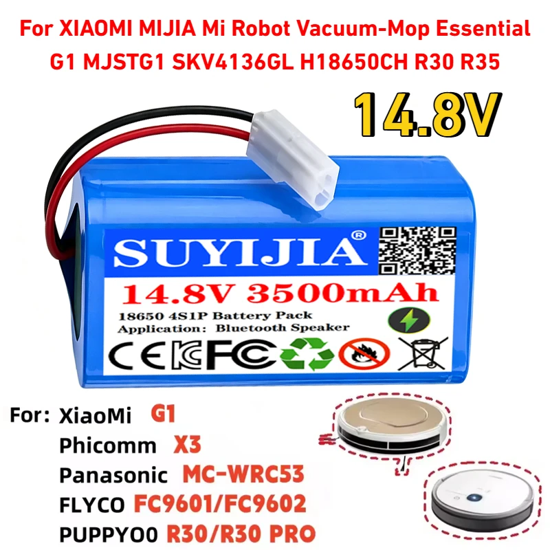 14.4V-14.8V 3200mAh/3500mAh 4S1P Battery RS-RT900866 CMICR18650F5 for Rowenta Tefal Explorer Serie 20 40 Robot Vacuum Cleaner