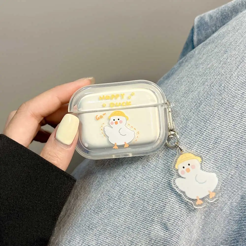 Cute Hat Yellow Duck earphone protection case for AirPods Pro /Airpod 3/4 AirPods 2/AirPods Pro2 case with duck keychain