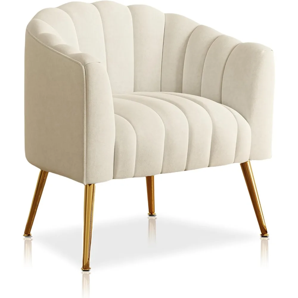 

Large Scale Pumpkin-Inspired Velvet Sofa Chair, Contemporary Comfortable Barrel-Shaped Armchair for Living Spaces