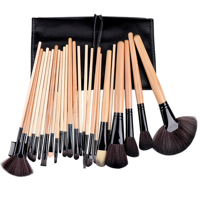 24 Pcs/set Soft and waxy elastic and smooth microfiber Bicolor gradient hair brush set With Cosmetic logo packages