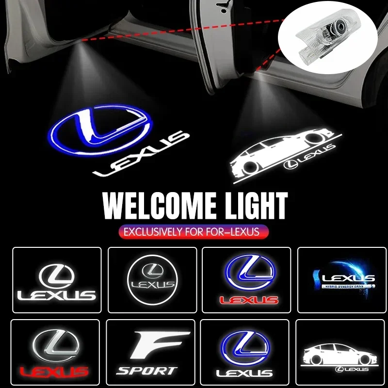 

Car Sticker 2 LED Car Door Logo Emblem Styling For Lexus LS600hL GX470 GX460 GX400 LX470 LX570 RX270 RX300 RX450h RX350h HYBRID