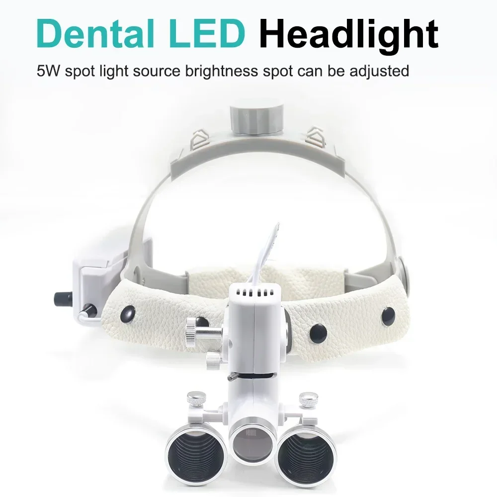 2.5x/3.5x Dental Binocular Magnifier Loupes With 5W Focusing Headlight Dental LED Surgical Loupes Dental Lab Equipment