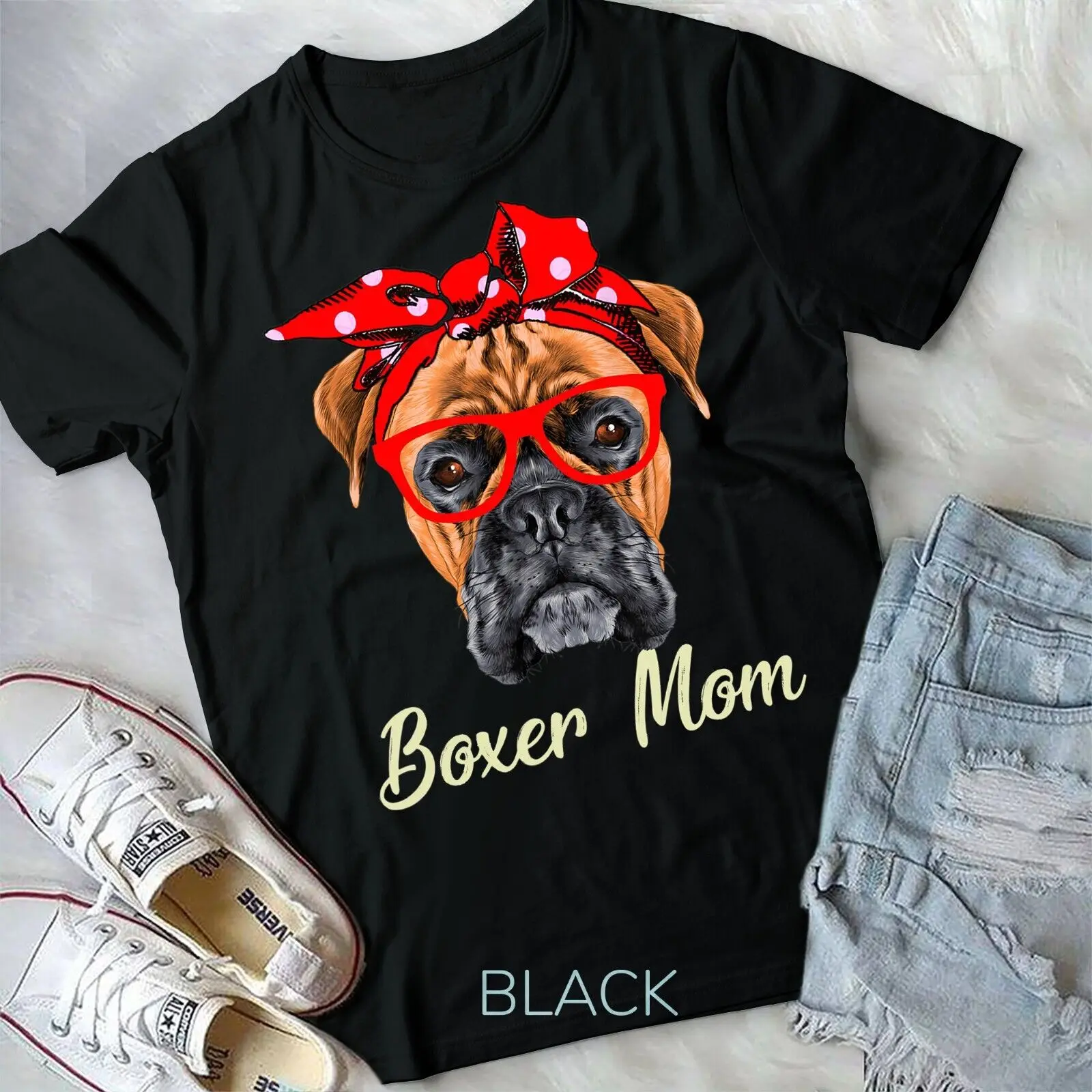 Boxer Mom Dogs Tee Mothers Day Dog Lovers Gifts For Women T-Shirt Unisex T-shirt