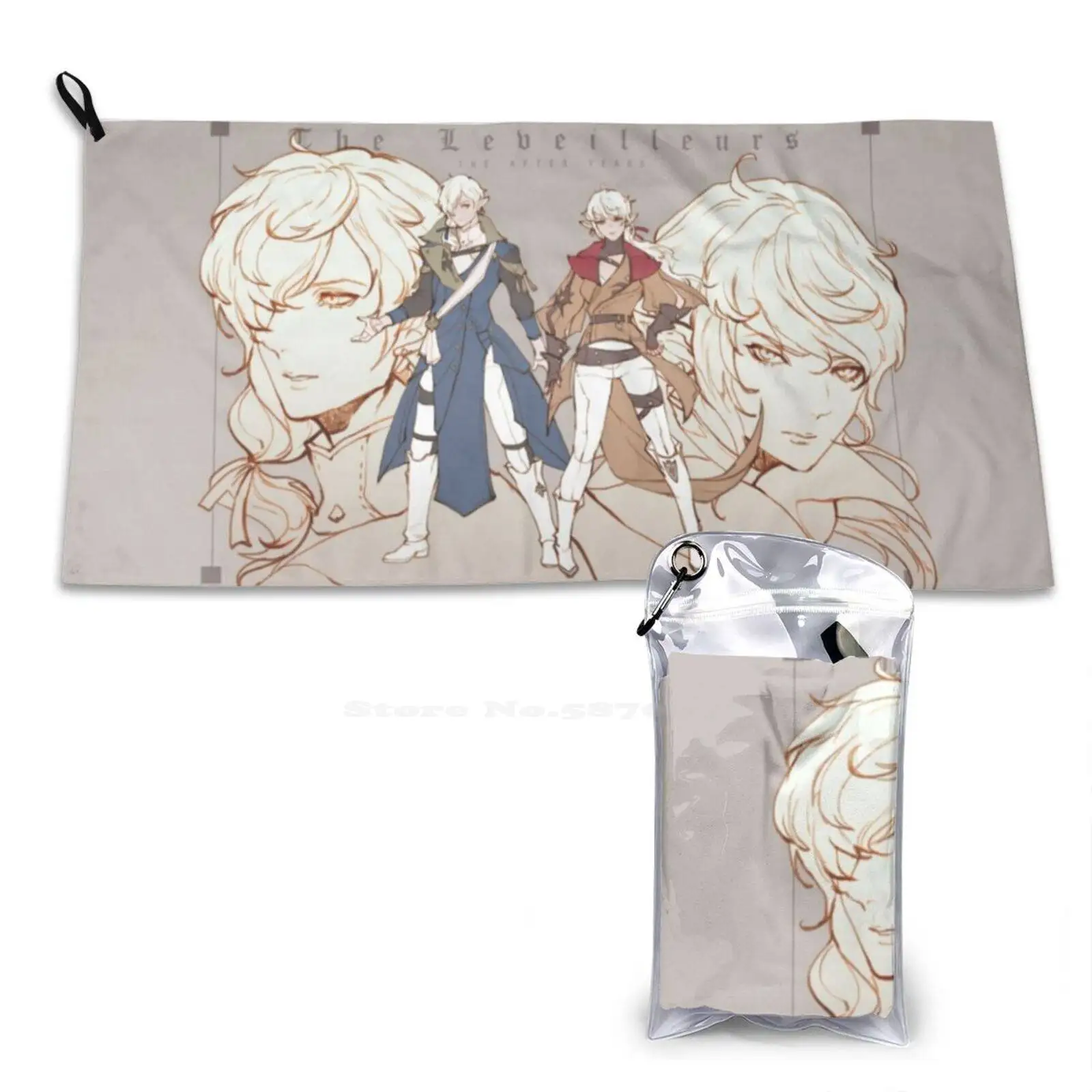 Alisaie & Alphinaud-After Years Soft Towel Quick Dry Beach Towel Alisaie Alphinaud Ffxiv Ff14 Final Fantasy Xiv