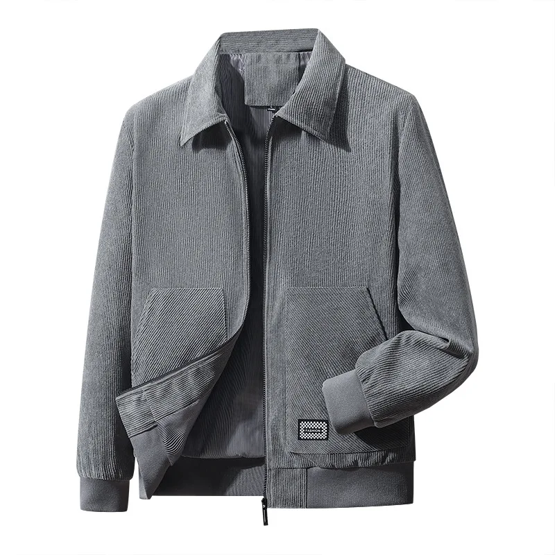 Spring And Autumn New Corduroy Jacket Men's Casual Loose Lapel Simple Versatile Fashion Clip