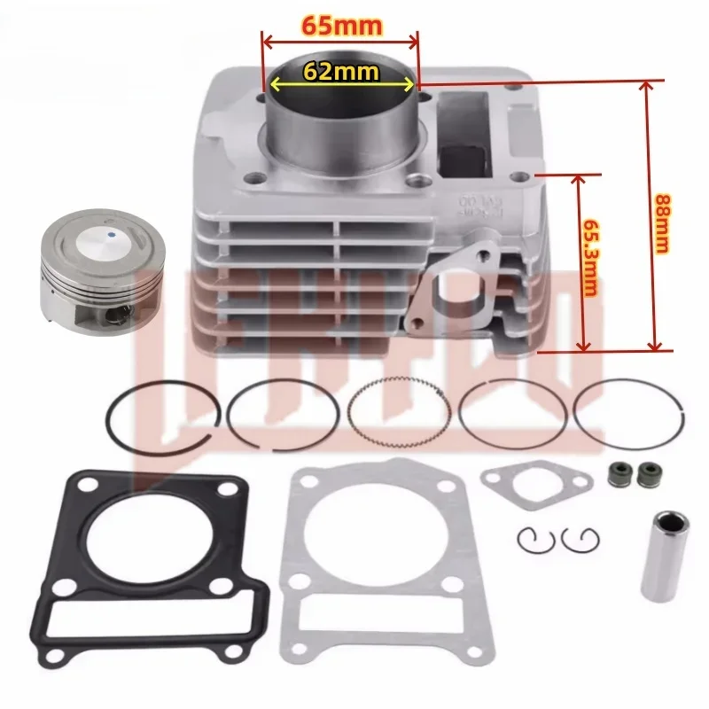 

Motorcycle 62mm Bore Cylinder Kit Motor for YBR125 XTZ125 YB125Z XT125R XT125X XTZ YBR 125CC To 185CC Modified Engine Motoblock