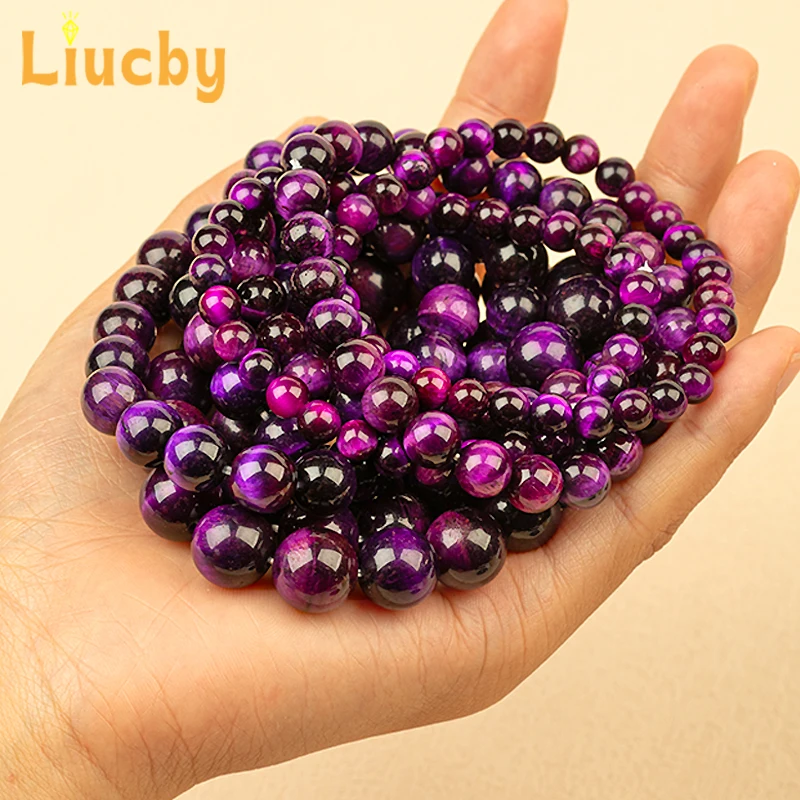 

Natural Stone Gemstone purple Tiger's Eye stone beads Smooth Advanced sense Handstring Bracelets Wholesales 4/6/8/10/12/14MM