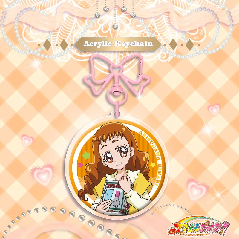 Chaveiro acrílico de 6cm para anime, camada de cura bonita, acessórios decorativos, pingente você e idol precure ♪   Fivela com nó borboleta