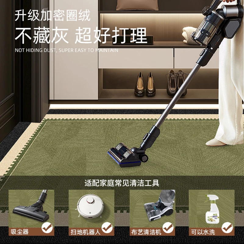 Luxury Loop Pile Living Room Rug Non Slip Entrance Door Mat Durable Stain Resistant Floor Carpet Home Decor