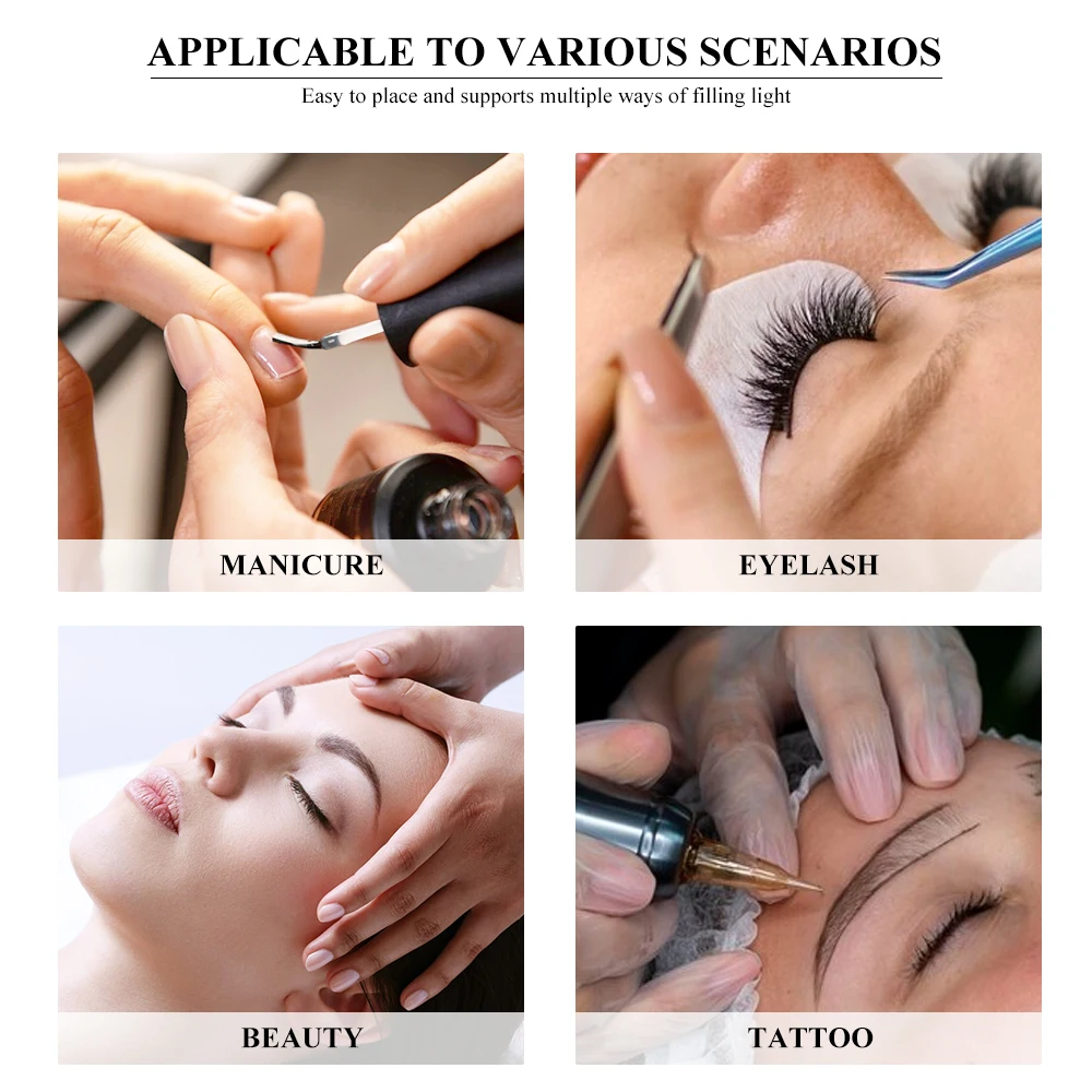 Lampada a mezzaluna per manicure da tavolo a LED per unghie per manicure/ciglia/bellezza/tatuaggio Lampada ad arco multifunzionale per strumenti artistici in gel acrilico