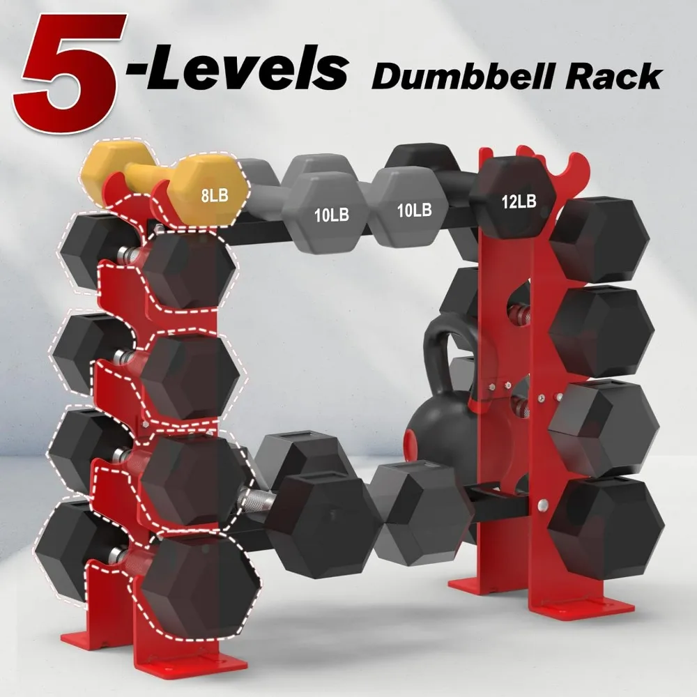 Dumbbell Rack Stand Only, Weight Rack for Dumbbells Strength Training Dumbbell Racks Red