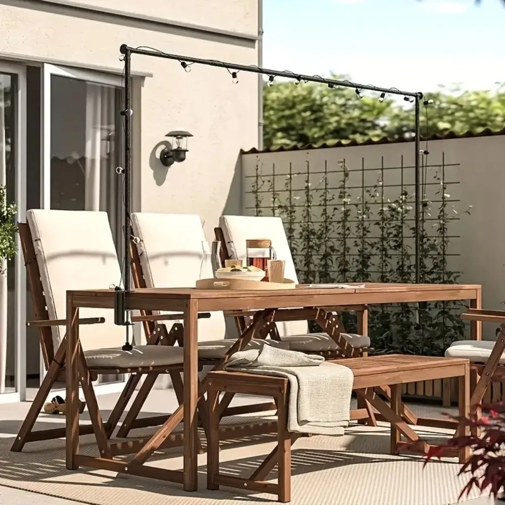 Adjustable Length Over The Table Rod Stand Sturdy Iron Pole with Clamps Balloon Arch Stand No-drill Fixed Weather-resistant