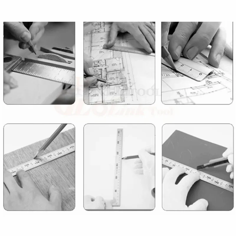 300mm Aluminum Alloy Measuring Angle Square Ruler Woodworking Aluminum alloy square ruler right angle 90 Turning Tool Gauge