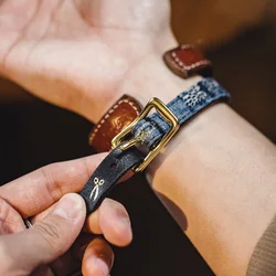 Maden Vintage Patchwork Leather Bracelet Brass Buckle Do Old Bangles Accessories Men and Women Bracelets 24CM Length Adjustable