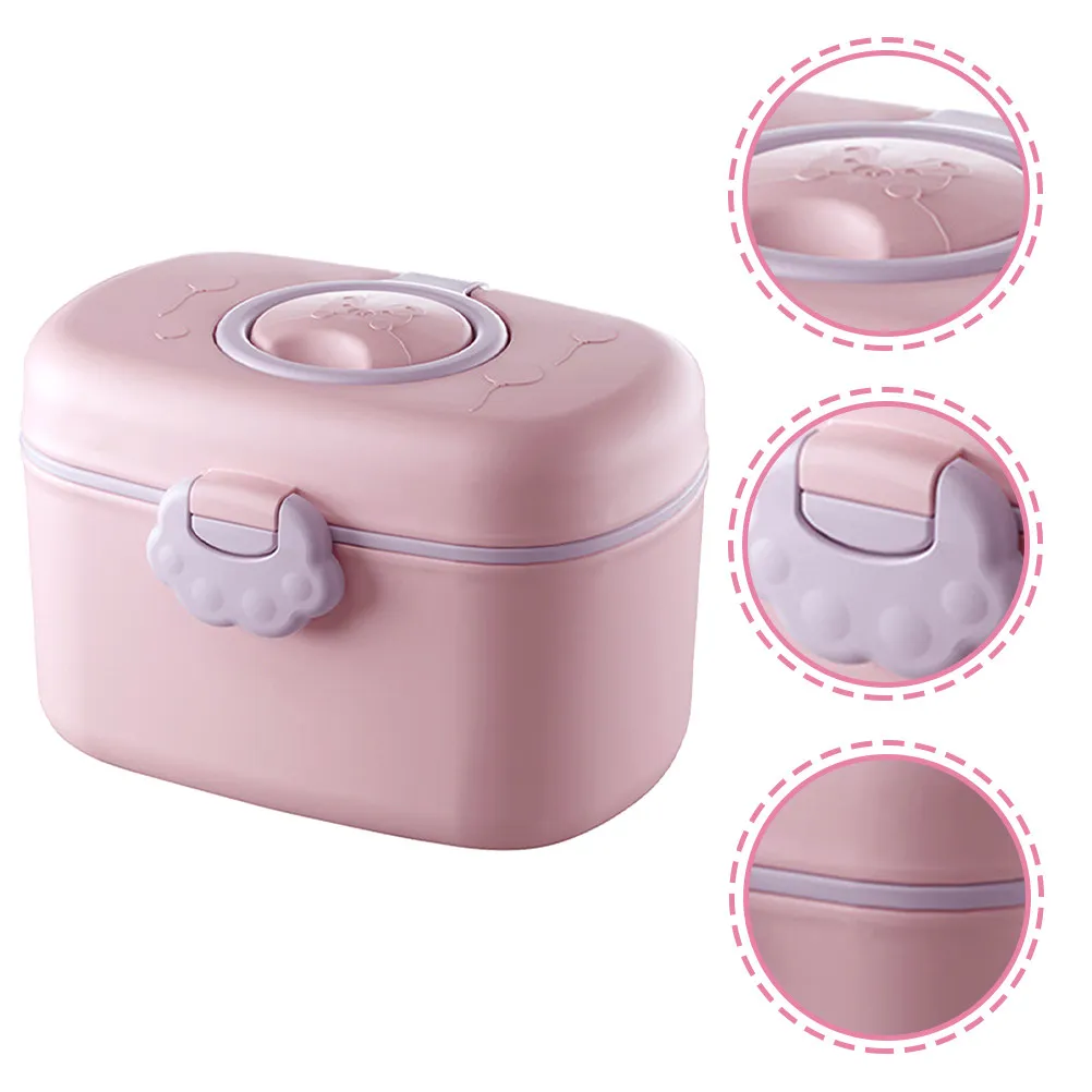 1 Juego de dispensador portátil de fórmula para bebés, contenedor de leche en polvo a prueba de fugas con compartimento separado para cuchara y tenedor para viajes al aire libre