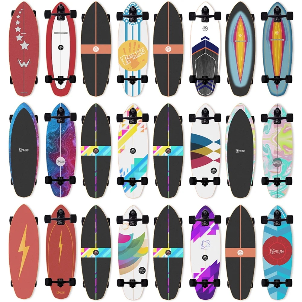 surf skate blks Land Surfboard Water Bridge P7 Double Steering Smooth Star SM Booster Simulation Surfing Skateboard 32in