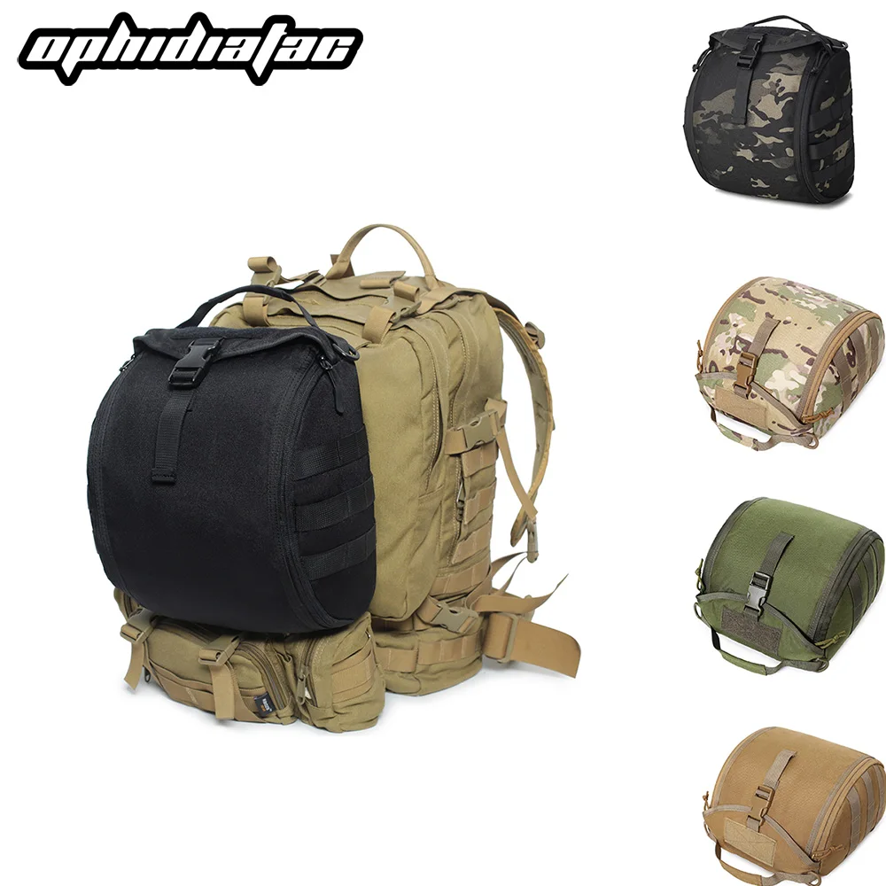 

OPHIDIAN Hunting Helmet Bag, Multi-Function Molle Storage Carrying Bag Quick Release Buckle Secure Fastening Strap Handbag for E