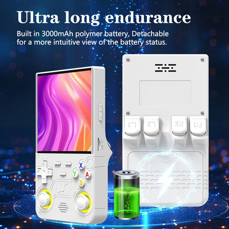 R36 الترا ريترو وحدة تحكم ألعاب فيديو محمولة 128 جيجابايت 20000 + ألعاب 4.0 بوصة شاشة عصا تحكم ثلاثية الأبعاد لينكس المحمولة لعبة لاعب D-ABWO