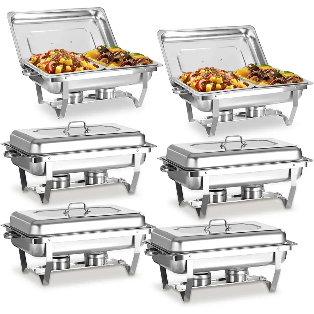 

Набор из 6 предметов: 8-кварцевый подогреватель из нержавеющей стали с полноразмерной емкостью, стульями и подогревателем для вечеринок и кейтеринга