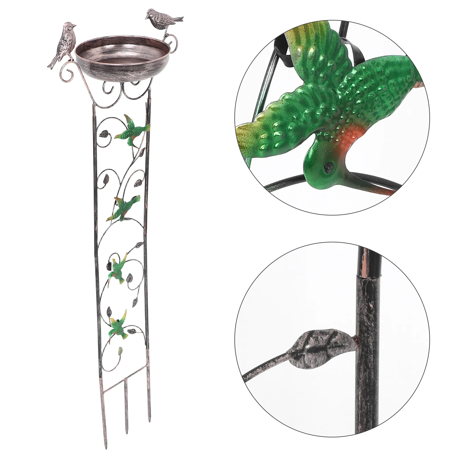 

Garden Metal Bird Feeder Durable Outdoor Iron Design For Climbing Plants Detachable Large Feeder Easy Install Trellis