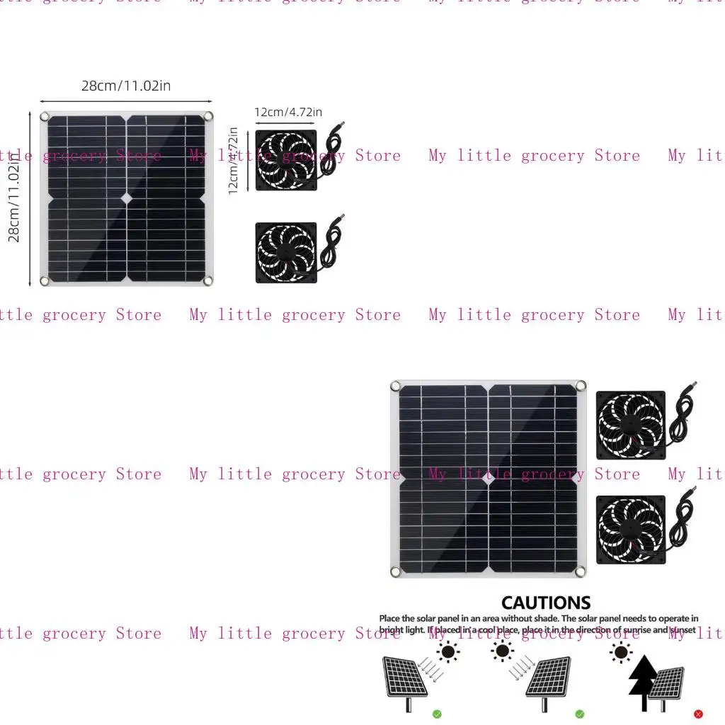 

D5BD Professional Solar Powered Exhaust Fan 12W Household Ventilation Fan Easy to Use