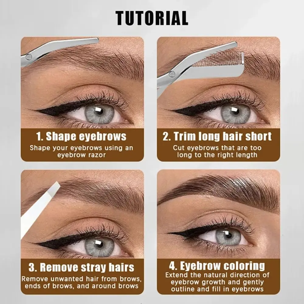 Stainless Steel Eyebrow Scissors with Eyebrow Comb High Quality Hair Remover Portable Non Slip Eyebrow Shaver Tool