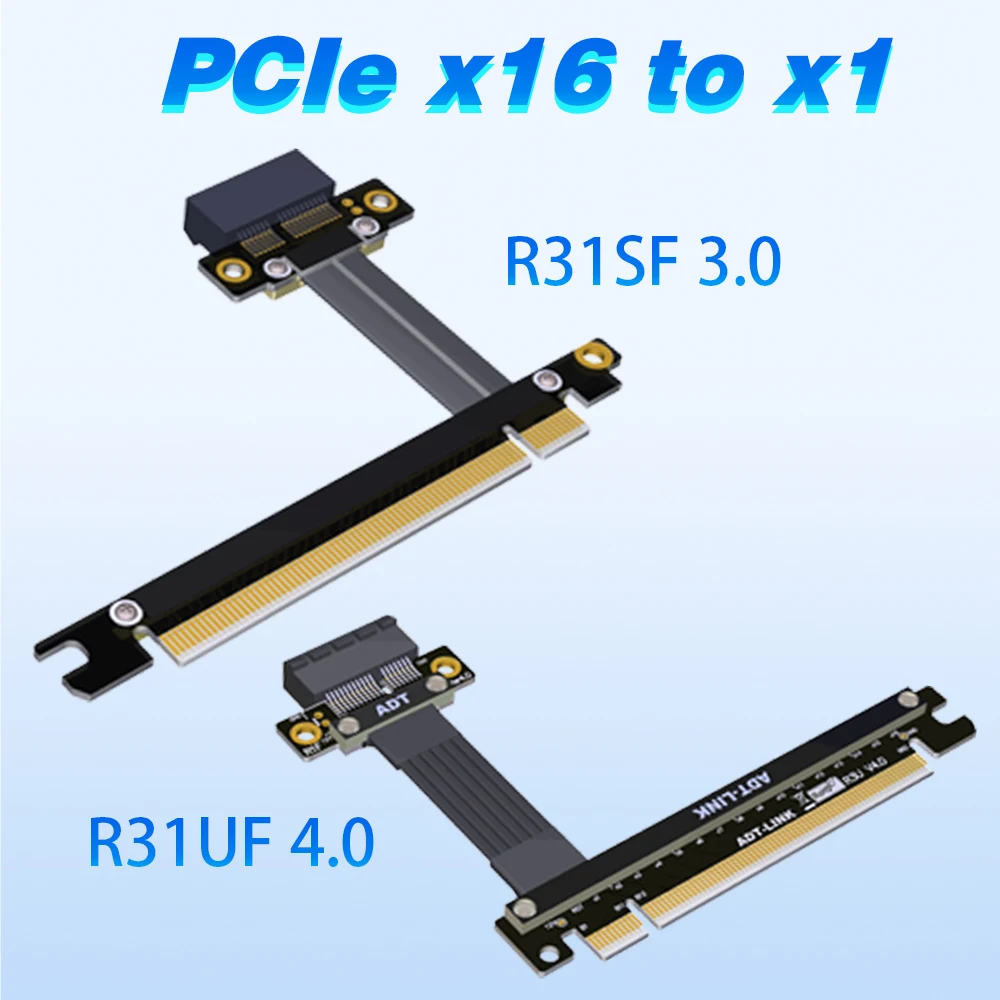 

Плата расширения кабеля ADT R31SF R31UF-4.0 PCI Express 3,0 4,0 X16 на X1, PCI-E 16x1x90 градусов