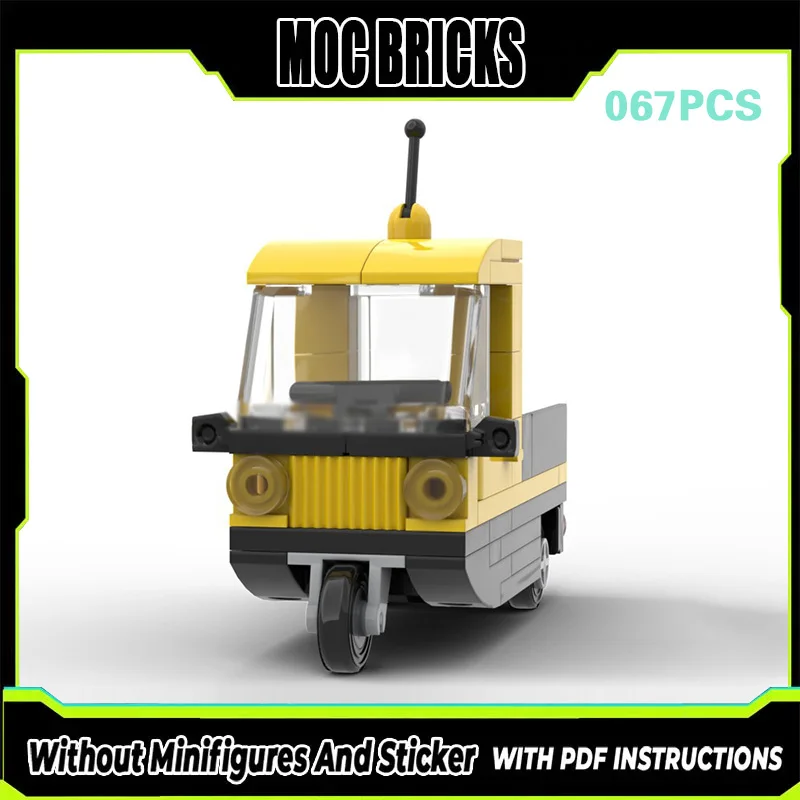 

Конструктор MOC: Модель городского автомобиля, желтый трехколесный скутер, модульная технология, подарки, праздничный набор для сборки, детские игрушки