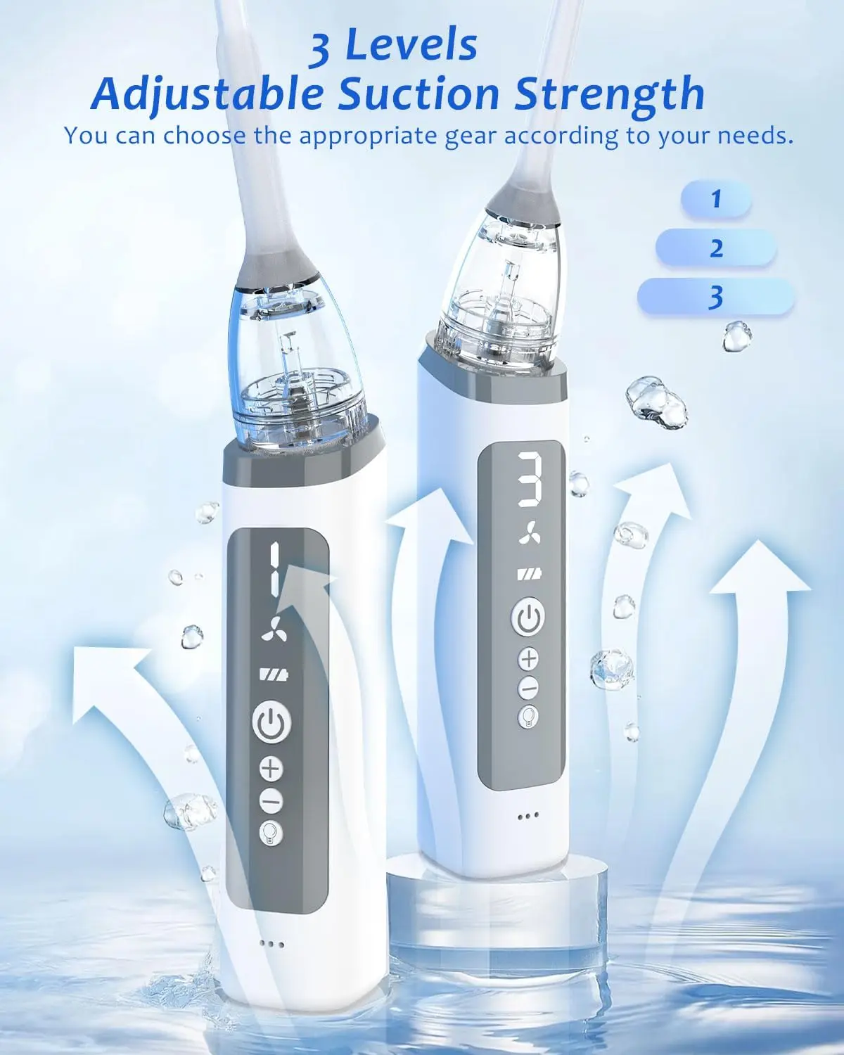 Electronic Vacuum Tonsil Stone Remover Kit with LED light 8 Suction Modes Anti Bad Breath Oral Fresh Care&Tongue Coating Scraper view 3