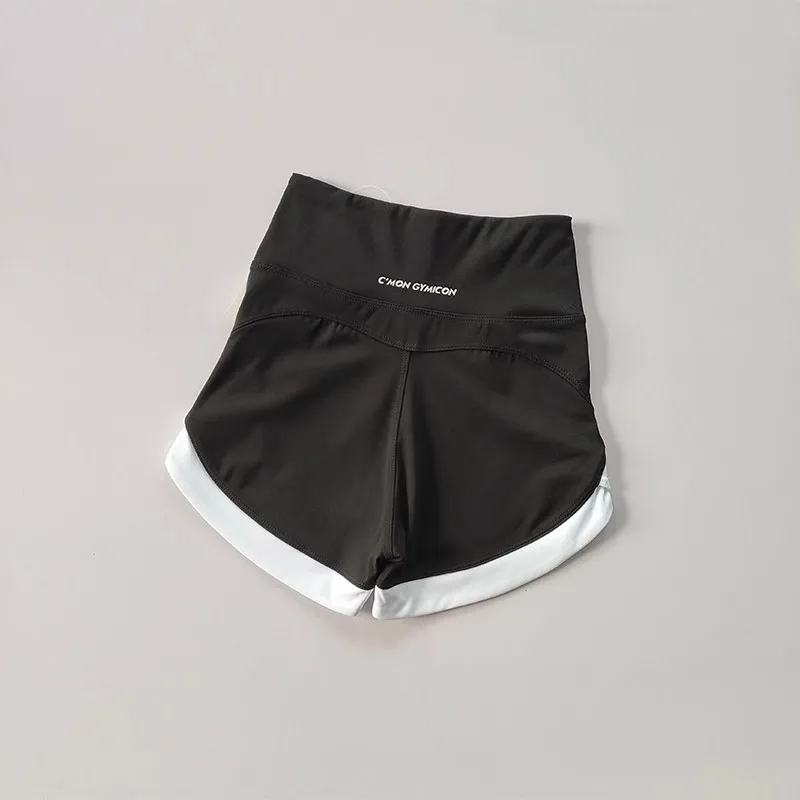 Damen-Yoga- und Fitness-Shorts, hohe Taille, kontrastfarbene, hebende Gesäß-atmungsaktive, lässige Yogahose – Detail 16