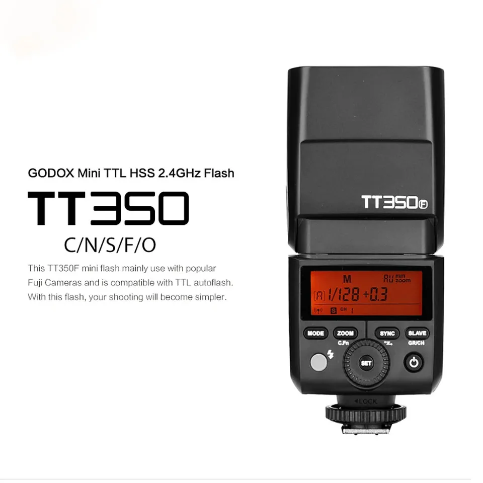 Godox TT350 C/N/S/F/O Mini TTL HSS On-Camera Flash Light 2.4GHz Wireless Transmission 1/8000s Speedlight Portable Flash