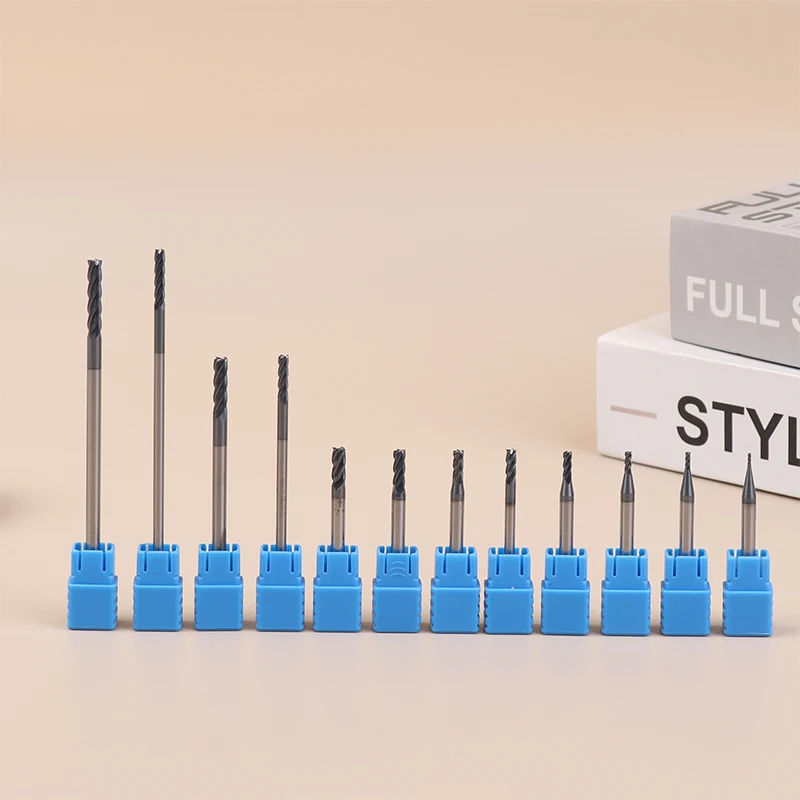 Endmills Alloy Carbide Tungsten Steel Milling Cutter End Mill HRC50 4 Flute 1/1.5/2/2.5/3/3.5/4mm Metal Cutter Milling Tools