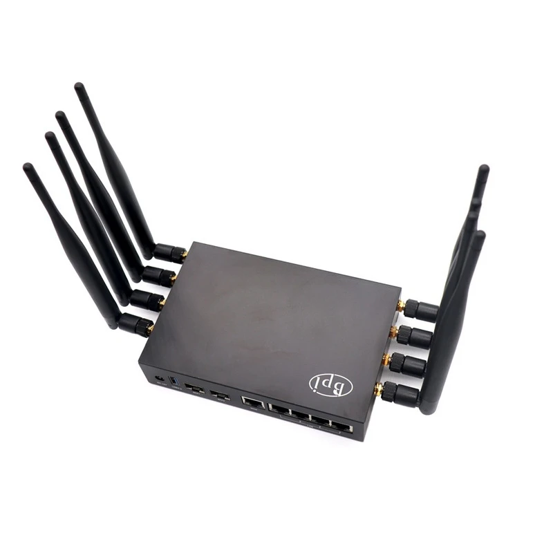 Desenvolvimento Multifuncional Board Case protetora, Black Metal Motherboard, Banana Pi R3, BPI-R3, 1 peça