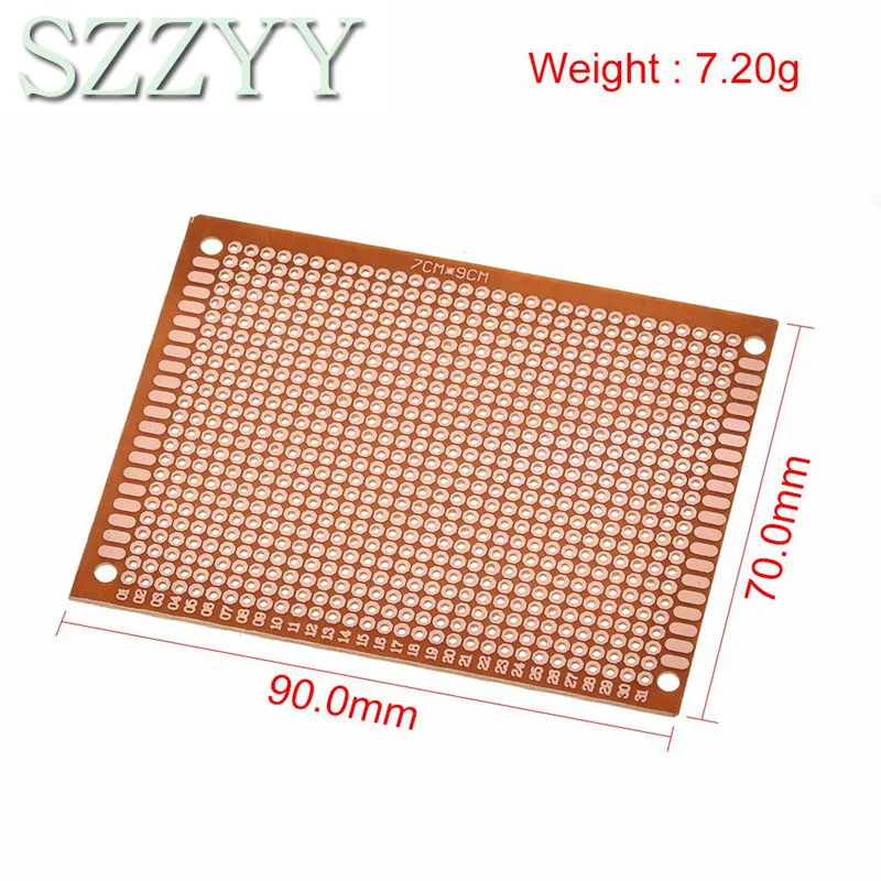 5pcs 7x9 7*9cm Single Side Prototype PCB Breadboard Universal Board Experimental Bakelite Copper Plate Circuirt Board Yellow