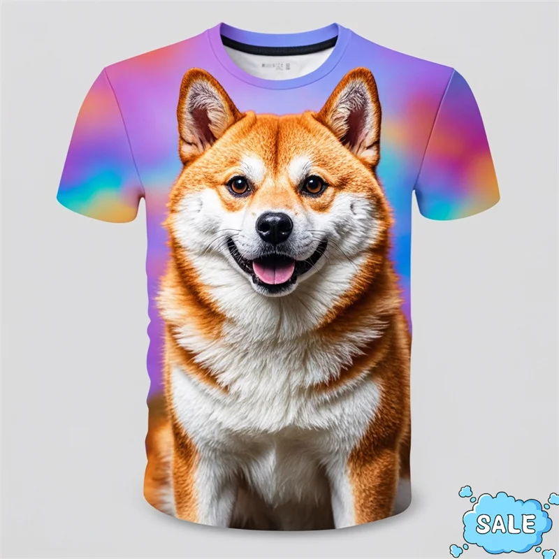 New Harajuku 3D Cute Doge Cheems Print T Shirt Shiba Inu Graphic T-Shirts Unisex Funny Streetwear T-shirts Fashion Mens Clothing