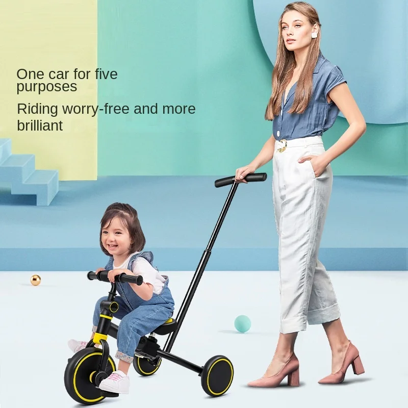 LazyChild Children's Foldable Lightweight Hand Balance Car Safety Children's Tricycle Baby Three-In-One Scooter DropShipping